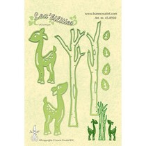Ponsen en embossing sjabloon Lea'bilitie, rendieren en bomen