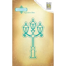 Ponsen en embossing sjabloon Vintasia, Vintage Lantaarn