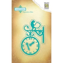 Punching and embossing template Vintasia, vintage clock