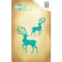 Ponsen en embossing sjabloon Vintasia, rendieren