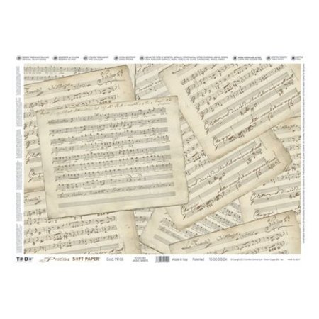 DECOUPAGE AND ACCESSOIRES Precious Soft Paper 35x50cm - Music Sheets