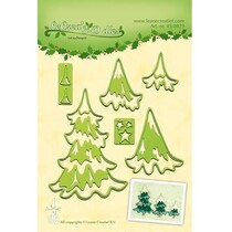 Ponsen en embossing sjabloon Lea'bilitie, kerstbomen