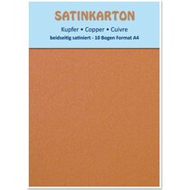 10 Bögen, Metallic Karton Set A4, Metallic beidseitig satiniert, 250gr. / qm, kupfer