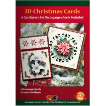 A5 Bastelbuch voor 6 3D kerstkaarten + 6 Card lay-outs