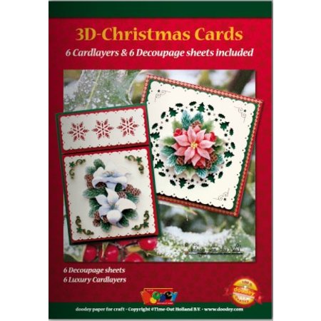 KARTEN und Zubehör / Cards A5 Bastelbuch para 6 tarjetas de Navidad 3D + 6 Tarjeta Layouts