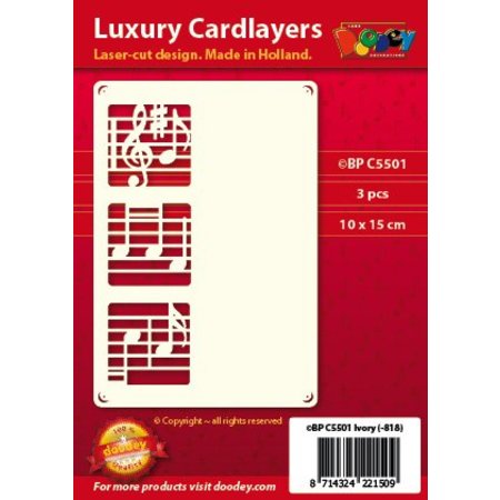 KARTEN und Zubehör / Cards Et sett med tre Luxury kort lag A6, med musikk notater