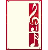 KARTEN und Zubehör / Cards Ein Set von 3 Luxury A6 card layer, mit Notenschlüssel