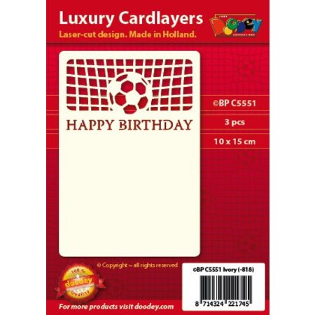 KARTEN und Zubehör / Cards Ein Set von 3 Luxury A6 card layer, Thema: Fussbal