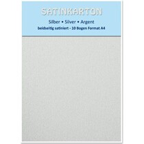 10 sheets, card stock A4, double-sided satin, 250gr. / Square meter, silver