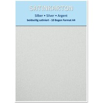 10 sheets, card stock A4, double-sided satin, 250gr. / Square meter, silver
