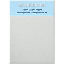 10 sheets, card stock A4, double-sided satin, 250gr. / Square meter, silver