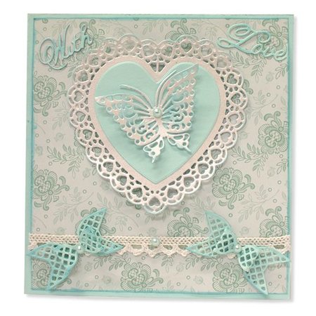 Joy!Crafts und JM Creation Alegría manualidades, estampación - y cliché de estampado, corazón Filigranes con la mariposa