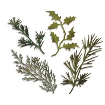 Stanz- und Prägeschablone, Sizzix thinlits, Set mit 4 Zweige mit Blätter