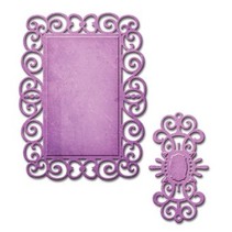 Spellbinders, punching and embossing template, D-Lites, decorative frame