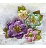 Prima Marketing und Petaloo Tecidos flores por Prima Marketing, 4 peças, Victorian