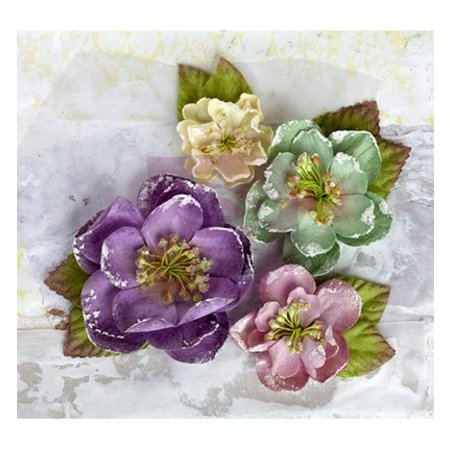 Prima Marketing und Petaloo Tecidos flores por Prima Marketing, 4 peças, Victorian