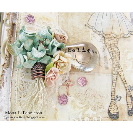 Prima Marketing und Petaloo Fabrics flowers by Prima Marketing, 4 pieces, Victorian