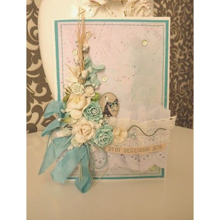 Prima Marketing und Petaloo Fabrics flowers by Prima Marketing, 4 pieces, Oceana