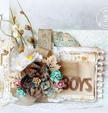 Prima Marketing und Petaloo Fabrics flowers by Prima Marketing, 4 pieces, Oceana