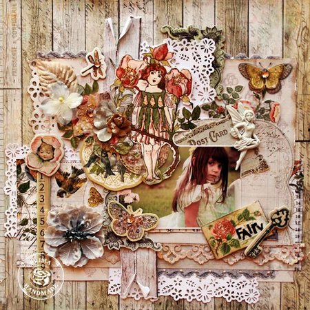 Prima Marketing und Petaloo Fabrics flowers by Prima Marketing, 4 pieces, Oceana