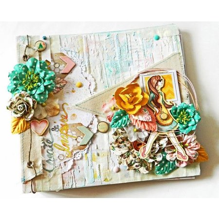 Prima Marketing und Petaloo Fabrics flowers by Prima Marketing, 4 pieces, Oceana