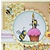 Wild Rose Studio`s Rubber stamp, bees, a candle and a muffin / cupcake