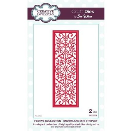Creative Expressions Punching and embossing stencil The Festive Collection - Snowflake Mini Striplet