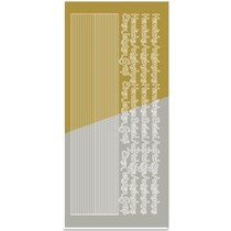 Pegatinas, etiqueta engomada combi, (bordes, esquinas, textos) condolencia, oro y oro