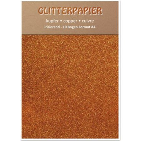 DESIGNER BLÖCKE  / DESIGNER PAPER Glitter papel iridescente, formato A4, 150 g, cobre