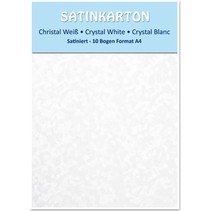 Satin karton A4, dubbelzijdig satijn 250gr met reliëf. / M², kristal, wit
