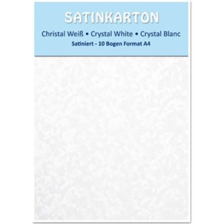 DESIGNER BLÖCKE  / DESIGNER PAPER Satin karton A4, dubbelzijdig satijn 250gr met reliëf. / M², kristal, wit