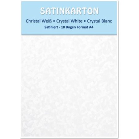 DESIGNER BLÖCKE  / DESIGNER PAPER Satinkarton A4, beidseitig satiniert mit Prägung 250gr. / qm, Kristall, weiß