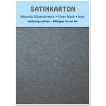 Satin cardboard A4, double-sided satin 250gr with embossing. / Square meter, "Majestic" silver black