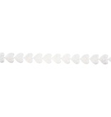 DEKOBAND / RIBBONS / RUBANS ... Satinlitze, B: 8 mm, hvit, hjerte, av måleren