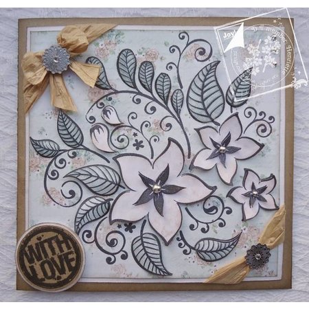 Joy!Crafts und JM Creation selos transparentes, flores e folhas