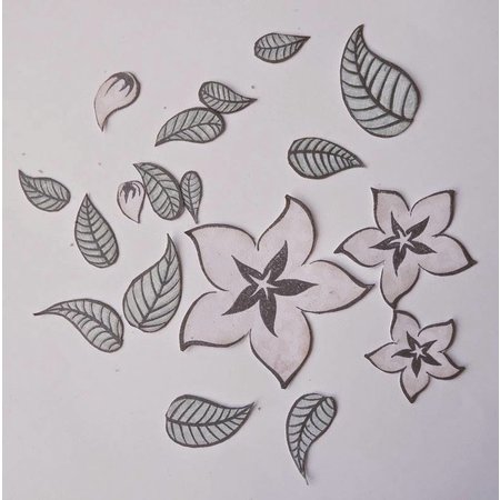 Joy!Crafts und JM Creation Gjennomsiktige stempler, blomster og blader