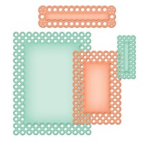 Spellbinders stempelen en embossing stencil, Nestabilities, decoratieve frame en label
