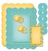 Spellbinders und Rayher Spellbinders Stamping and Embossing stencil, Nestabilities, decorative frame and label
