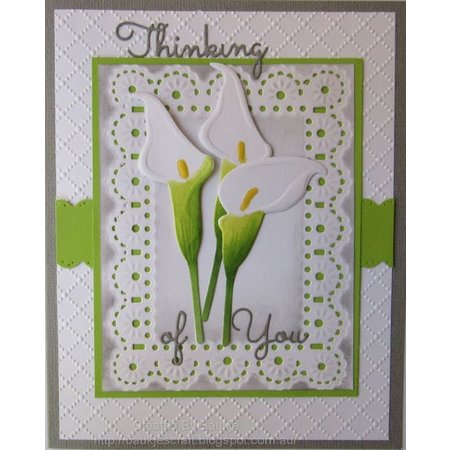 Spellbinders und Rayher Spell stempling og Embossing sjablong, nestabilities, dekorativ ramme og etiketten