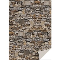 5 ark kartong med stein utseende, naturstein, brun