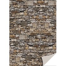 5 fogli cartoncini con l'apparenza di pietra, pietra naturale, marrone