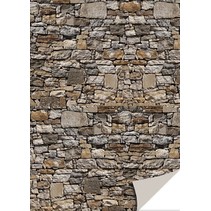5 sheets card stock with stone appearance, natural stone, brown
