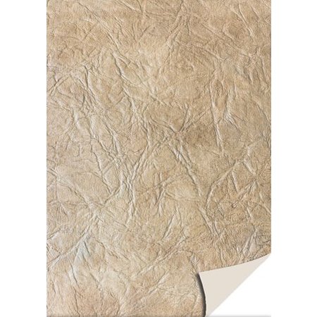 DESIGNER BLÖCKE  / DESIGNER PAPER 5 sheets card stock leather, light brown