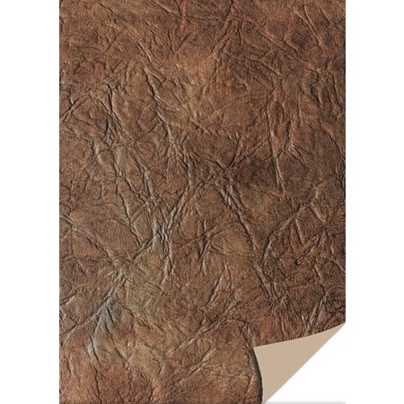 DESIGNER BLÖCKE  / DESIGNER PAPER 5 sheets card stock leather, dark brown