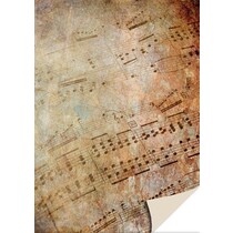 1 arco carta cartone foglio d'epoca musica