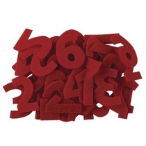 Números 1-24 em feltro vermelho