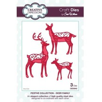 Punching and embossing template, reindeer family