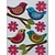 Sticker Filz 3D sticker, bird, branch, and flowers