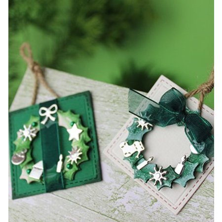 Joy!Crafts und JM Creation Stampen en Embossing stencil, kerstversiering voor Kranz (Kh428759-6002 / 2039)