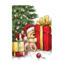 Transparent Stempel, Teddy mit Geschenk